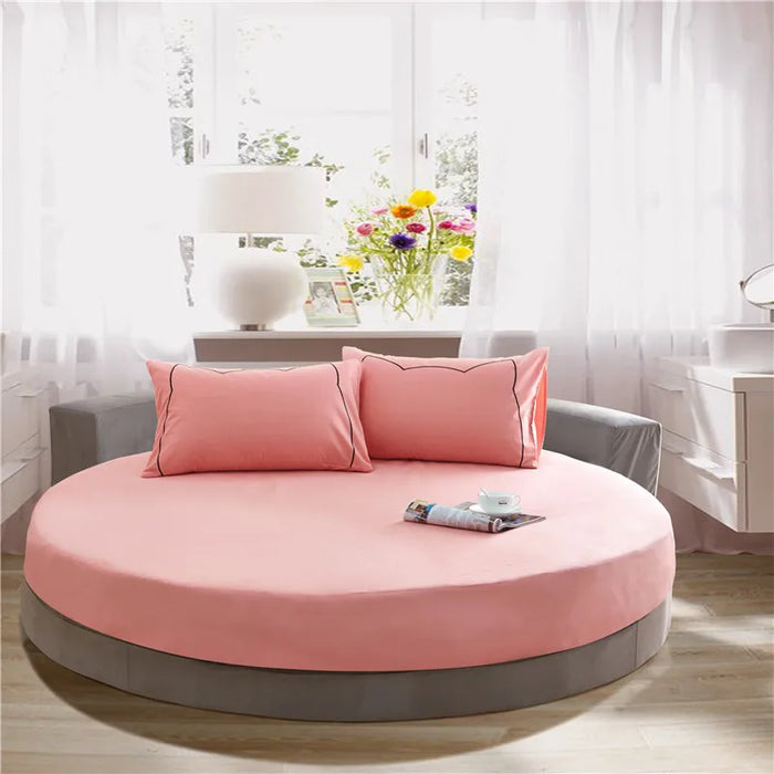 Hotel Round Bedding Fitted Bed sheet with Elastic band romantic Themed Hotel Round Mattress Cover Diameter 200cm-220cm