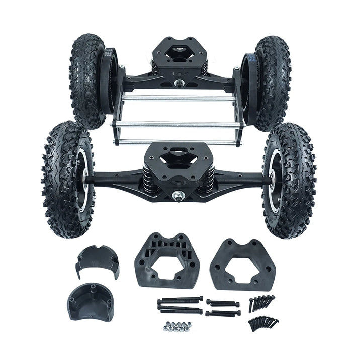 Skateboard Wheels with trucks 16.5"truck With 8'' Pneumatic All Terrain Mountain Wheels and two belt for DIY off road board/ESK8