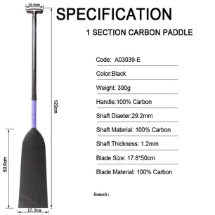 dragon boat paddle CARBON pro paddle shaft carbon blade kayak canoe stand up padle board 1 section 390g oar inflatable boat