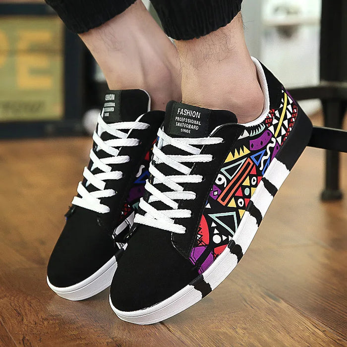 Men's Skateboarding Shoes Casual Shoes Outdoors Leisure Sneakers Breathable Walking Lace up Shoes Flat Shoes Chaussure Homme