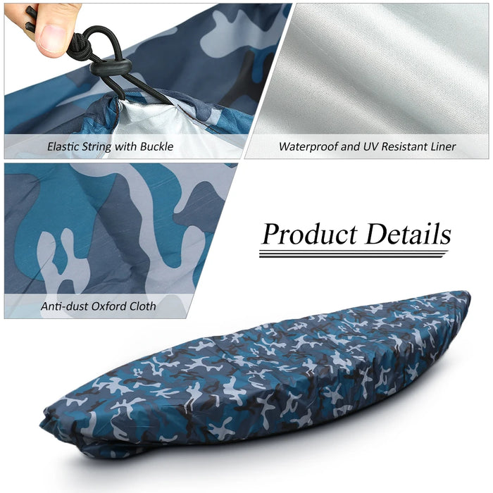 Kayak Storage Cover Universal Sport Waterproof Nylon Solar UV Resistant Dust Storage Cover Boat Canoe Dust Cover Shield