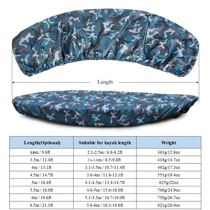 Kayak Storage Cover Universal Sport Waterproof Nylon Solar UV Resistant Dust Storage Cover Boat Canoe Dust Cover Shield