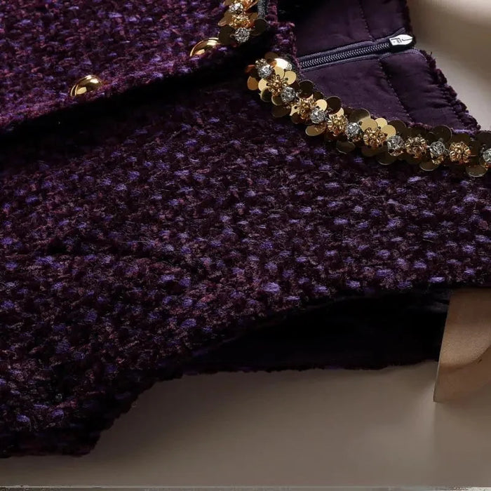 Womens Dresses Small Fragrant Tweed Vest Skirt Beaded Sequined Tweed A word Loose Dress 2025 Spring and Autumn new Women's Dress