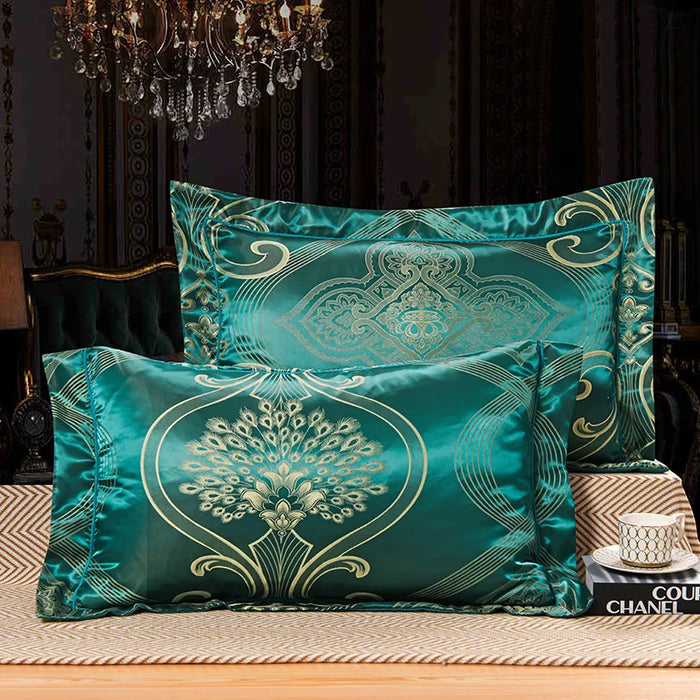 1 Pair Satin Jacquard Pillowcase Soft Smooth Bedding Cushion Cover 48*74cm Mulberry Satin Pillow Cover