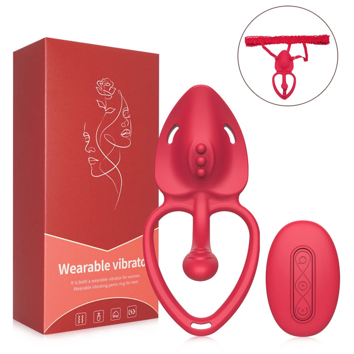 Wearable Panty Vibrator Female 10 Vibration with Wireless Control Vibrating Penis Ring Clitoral Stimulator Adult Sexy Toys