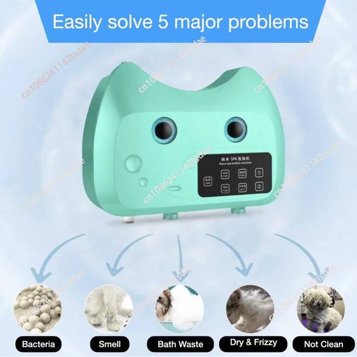 Pet Beauty Cleaning Supplies 4 Bottles Bath Massage Cat and Dog Bath Spa Bubble Machine Automatic Shampoo Mix and Dilute