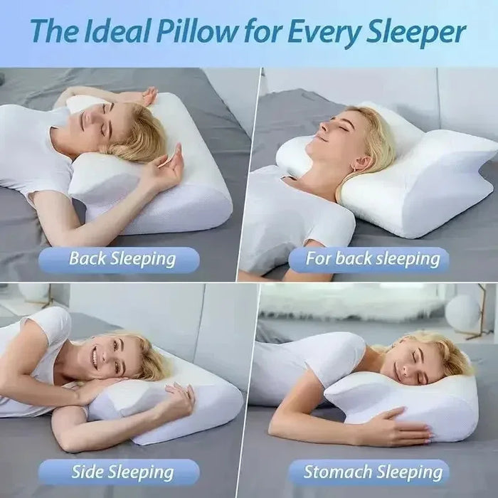 2025 Deep Sleep Pillow Horn Butterfly Pillow Neck Pillow Sleeping Pillow Slow Rebound Memory Cotton Pillow Cervical Spine Pillow