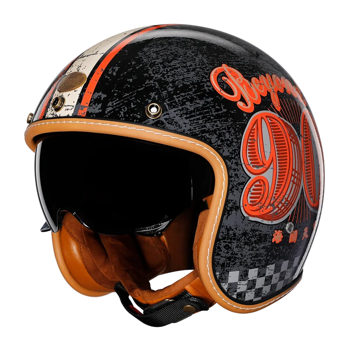 Cyril Helmets for Motorcycles Accessories 3/4 Open Face Lightweight DOT Certified Safety Retro Cascos Moto Helmet
