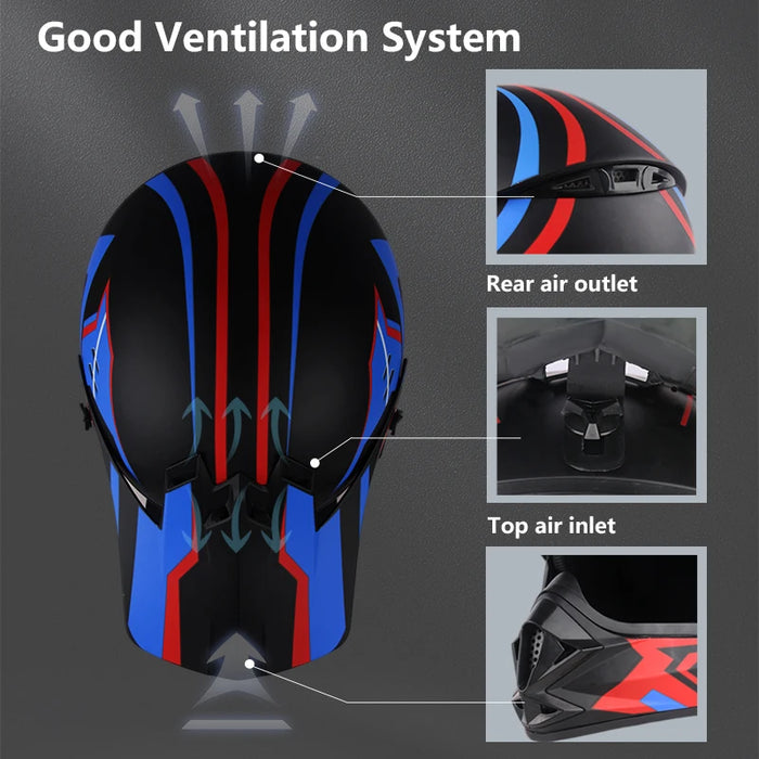 DOT Motocross Helmets  Kask Cross Downhill Soporte Casco Off Road Helmet Racing Classic Motorcycle Original Protective Glasses