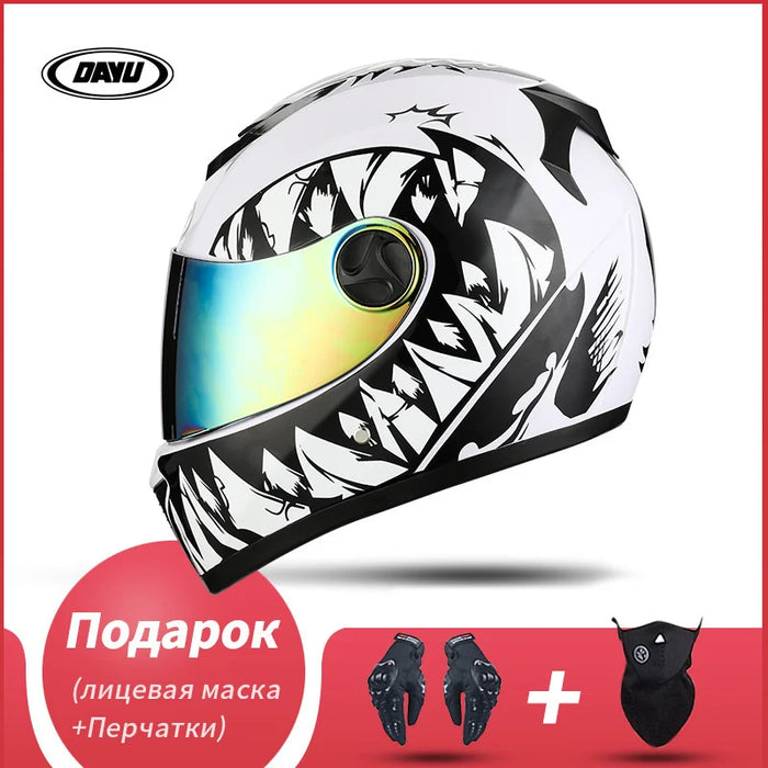 Motorbike Helmet  For Adults Motocross Helmets Casco Motorbike Helmet Full Face  Modular Dual Lens Double Visors