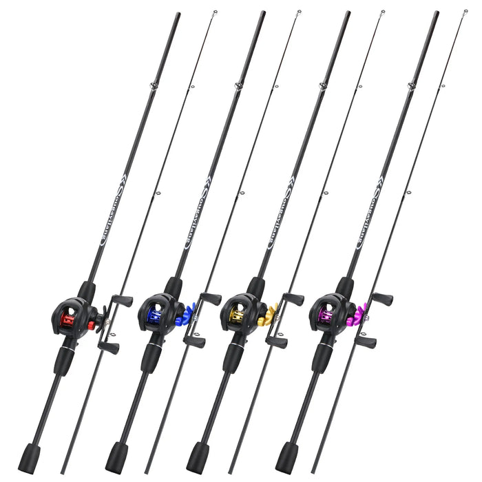 Sougayilang Fishing Rod Reel Combo Lightweight and High Carbon Casting Rod 7.2:1 Gear Ratio Baitcasting Reel With Line as A Gift