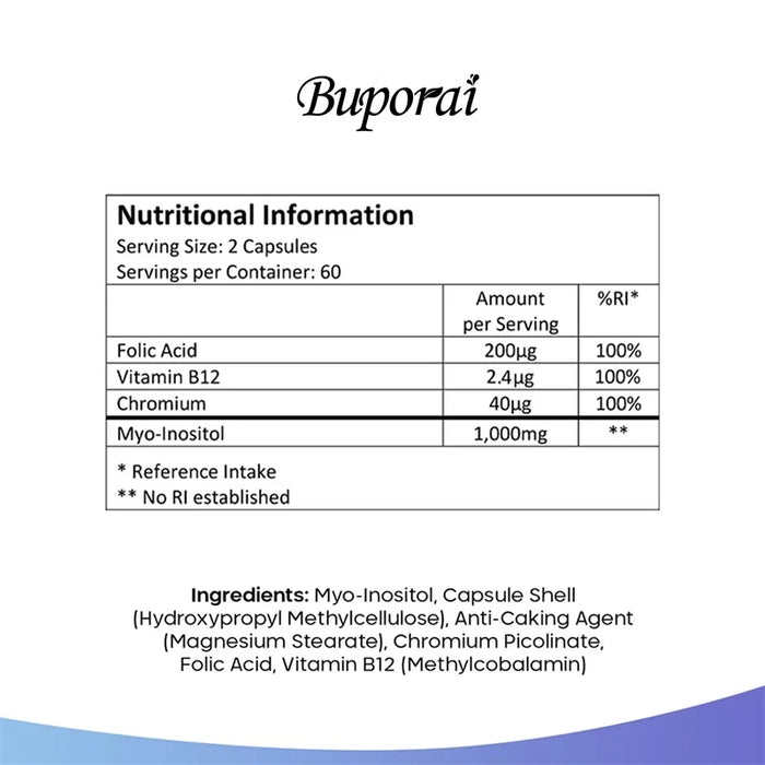 Myo-Inositol PCOS Supplement - Promotes Hormonal Balance and Ovarian Health, Regulates Menstrual Cycles, and Improves Mood