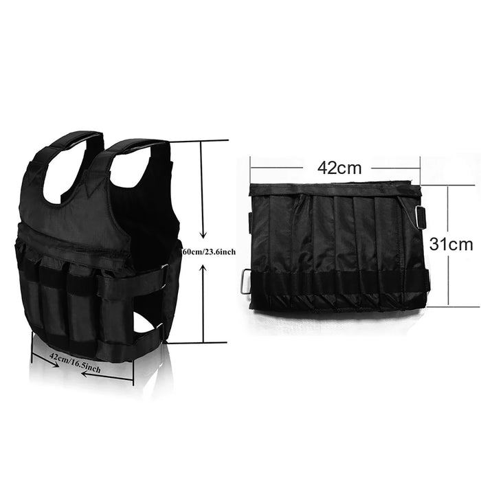 Adjustable Workout Weight Weighted Vest Adjustable Weighted Vest Weighted Vest Exercise Training Fitness 50KG Maximum Loading