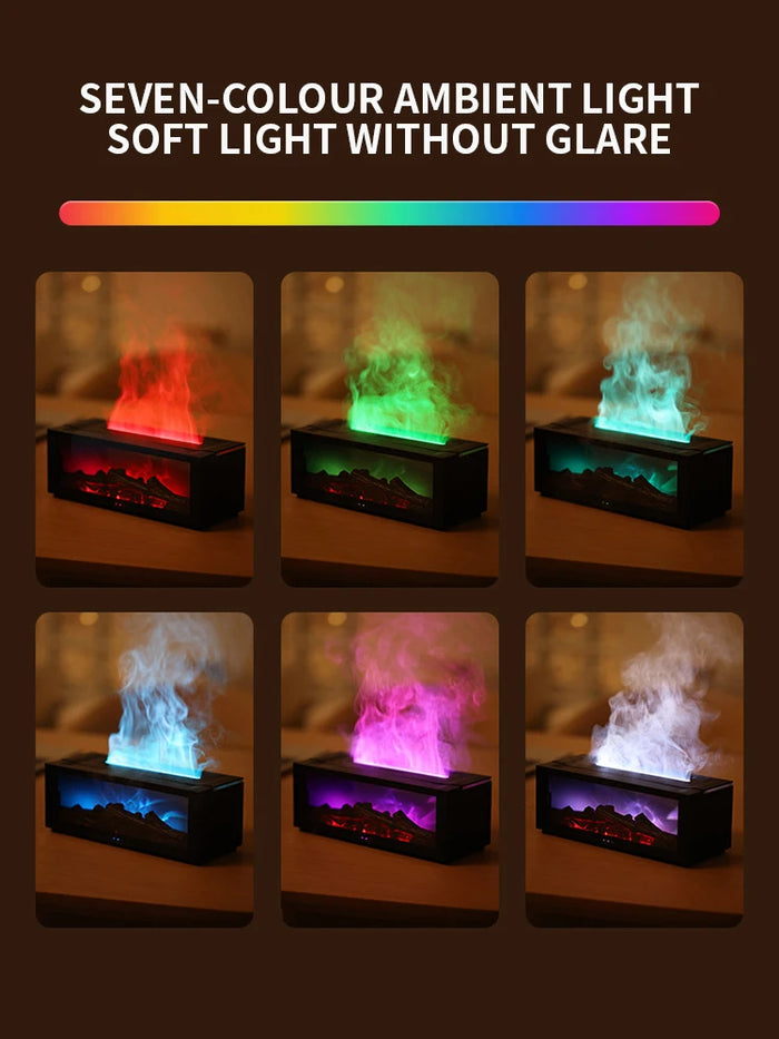 Air Aroma Humidifier Essential Oils Humidifier Flame Fragrance Diffuser Home Aromatherapy Diffuser With LED Light Remote Control
