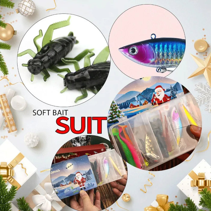 Fishing Lures Set Christmas Bait Box Fishing Tackle Sets Lure Fish Bait and Hook Christmas and New Year Gift Fishing Gear