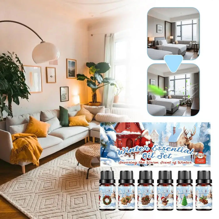 Aromatherapy Oil Set Winter Gift Collection Essential Oil Set Premium Quality Aromatherapy Diffuser Oil Luxury Presentation