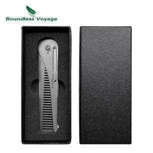 Boundless Voyage Titanium Foldable Comb Outdoor Camping Hair Bangs Beard Comb Personal Care Tool