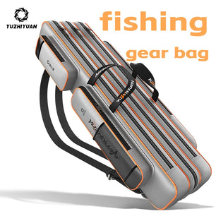 Fishing Gear Bag: Shock & Wear Resistant, Large Capacity with Multi-Layer Storage for Fishing Rods & Tackle