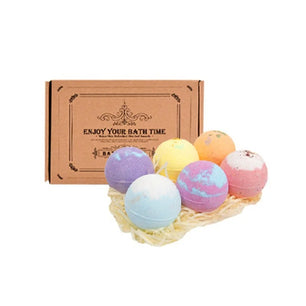 6pcs Bath Ball Bombs Handmade Sea Salt Essential Oil Aromatherapy Type Deep Body Cleaner Natural Bubble Bathroom Tools For Gift