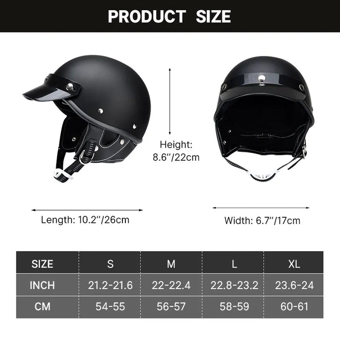 Retro Motorcycle Half Helmet Man Women Casco Moto Motocross Safety Cap Four Seasons Japanese Electric Motorbike Open Face Helmet