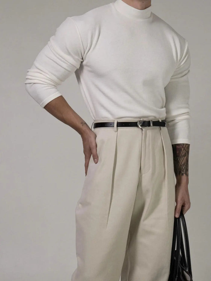 Fitness T-shirt Men's Clothes Spring Autumn Training Suit Threaded Turtleneck Slim Fit Sports Quick Dry Breathable Long Sleeves