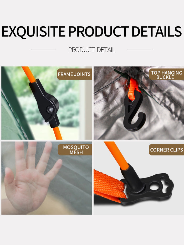 1 Outdoor Camping Tent for Overnight Stay, Fully Automatic, Quick Setup, No Assembly, Foldable, Double Layer