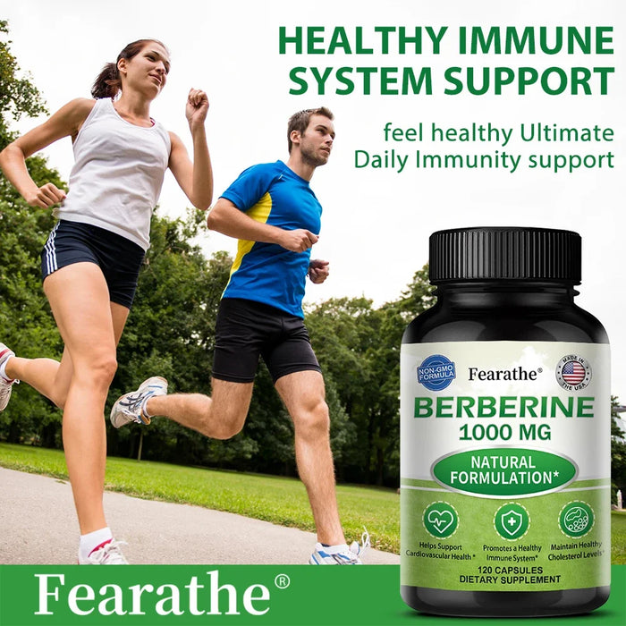 Berberine 1000 Mg Supplement, Highly Absorbed, Supports Cardiovascular Health, Regulates Gut Flora Balance, Improves Digestion