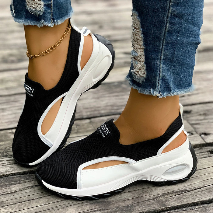 Women's Sport Shoes New Outdoor Wear Soft Bottom Anti-Slip Breathable Hollow out Slip-On Sneakers