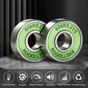 16pcs Rooollsk8 Roller Skate Bearings Skateboard Bearings 608RS Longboard Bearing Scooter Roller Skates Steel Sealed Bearing
