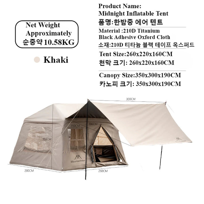 MOUNTAINHIKER Outdoor Camping 4-5 Person Waterproof Family Awning Beach Tent Quick Open Fishing Tent Picnic Park Anti-UV Shade