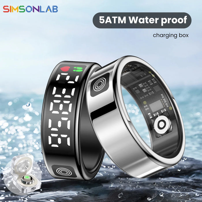 Smart Ring With Sleep Monitoring 5ATM Waterproof Gesture Swipe Video Long Battery Life
