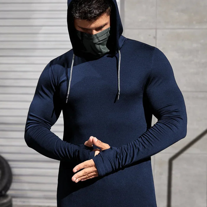 Mens Fitness Tracksuit Running Sport Hoodie Gym Joggers Hooded Outdoor Workout Athletic Clothing Muscle Training Sweatshirt Tops