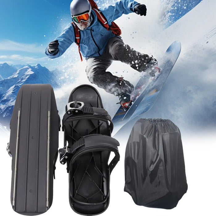 Portable Mini Ski Skates for Snow Short Skiboard Snowblades High Quality, Adjustable Bindings Skiing Shoes  ﻿