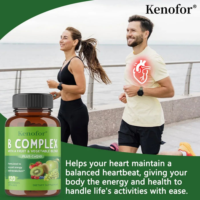 B Vitamins Supplement, with Vitamins B1,B2,B3,B5,B6,B12 and Folic Acid,Metabolic Support,Skin Health,Enhance Memory,Improve Mood