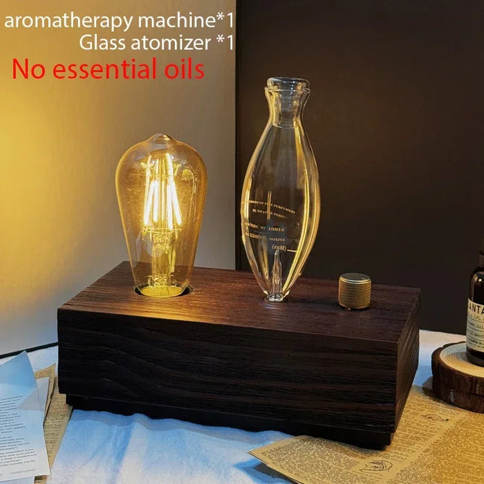 Aroma Diffuser Vintage Tungsten Filament Lamp Aromatherapy Machine Humidifier Lighting Sandalwood Pure Essential Oil Diffuser