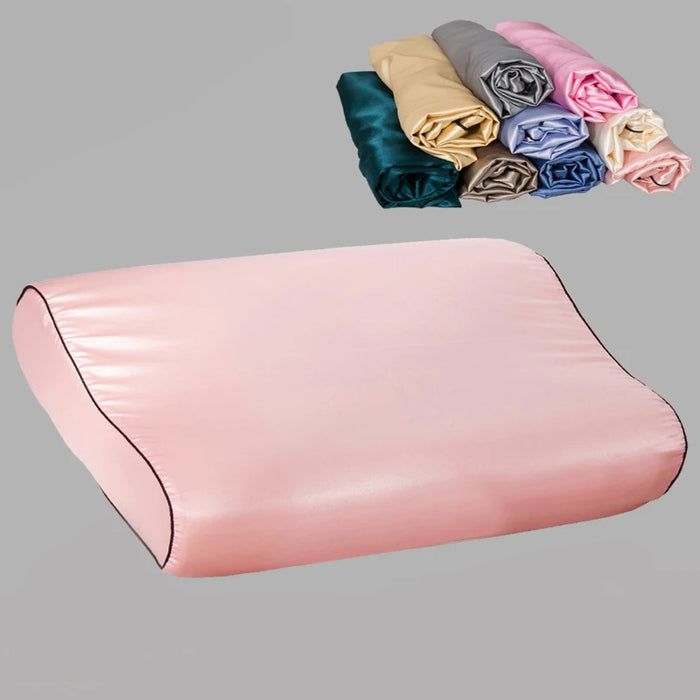 1 Pcs Luxury Satin Pillowcase 30cmx50cm/40cmx60cm Pure Color Luxury Comfortable Imtation Satin Memory Foam Pillow Cover