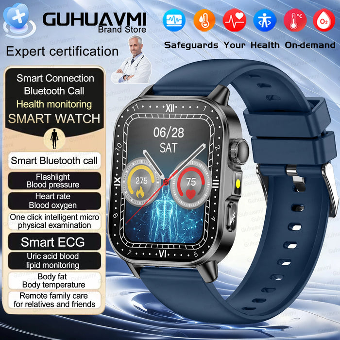 2026 New ECG + PPG Smart Healthy Diagnosis Surveillance Women Body Analysis Blood Pressure Lipid Uric Acid Health SmartWatch Men