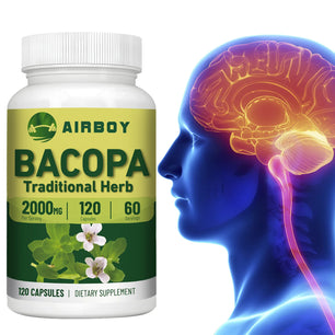 Bacopa Monnieri Extract - Boosts Brain Health, Helps Clear Thinking and Improves Memory,  Enhances Energy and Stamina