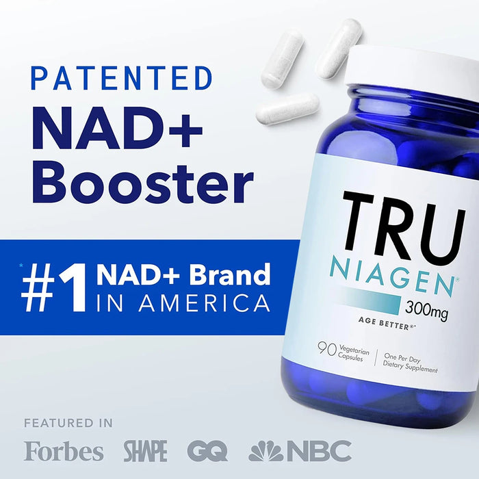 TRU NIAGEN Patented NAD+ Supplement for Anti Aging and Cell Regeneration, 300mg Niagen, Supports Cellular Energy, Brain, Muscle