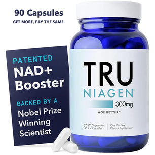 TRU NIAGEN Patented NAD+ Supplement for Anti Aging and Cell Regeneration, 300mg Niagen, Supports Cellular Energy, Brain, Muscle