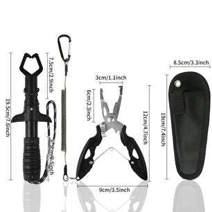 Fishing Tool Kit Fishing Net with Pliers Hook Remover Fish Gripper for Kayak Durable Foldable Fishing Tool Accessories Man Gifts