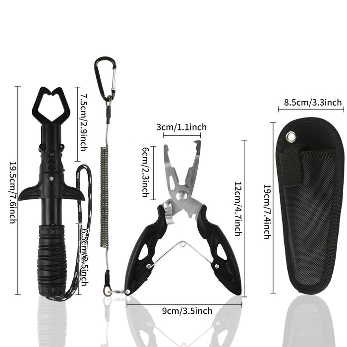 Fishing Tool Kit Fishing Net with Pliers Hook Remover Fish Gripper for Kayak Durable Foldable Fishing Tool Accessories Man Gifts