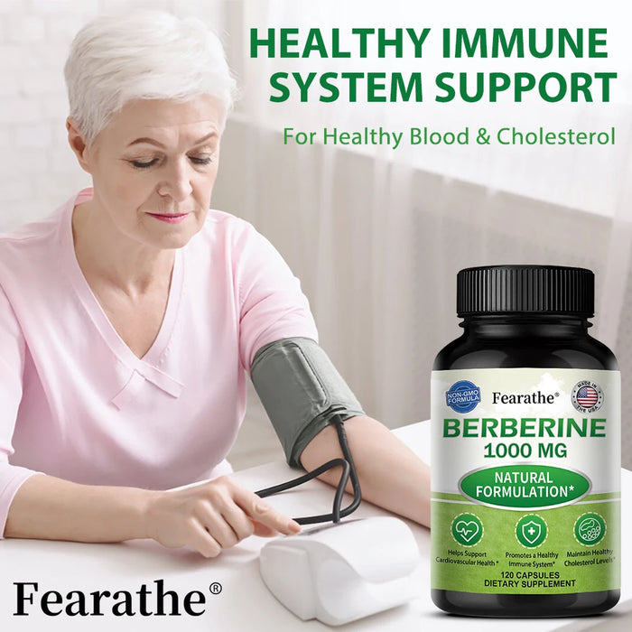 Berberine 1000 Mg Supplement, Highly Absorbed, Supports Cardiovascular Health, Regulates Gut Flora Balance, Improves Digestion