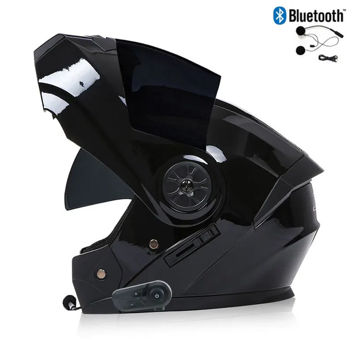 Bluetooth Men's Motorcycle Helmets Full Face Casco for Motorcycles Man Motocross Kask Flip up Casque De Moto  DOT Certified BLD
