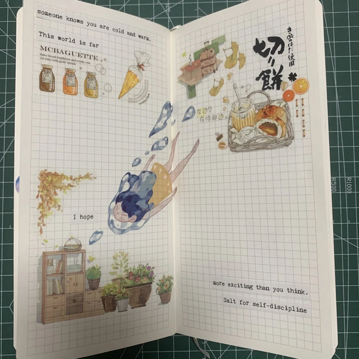 Weekly Planner Journal Notebook ‌Stylish Minimalist Cute Planning Diary Creative Portable Small Grid Notebooks Diary Stationery