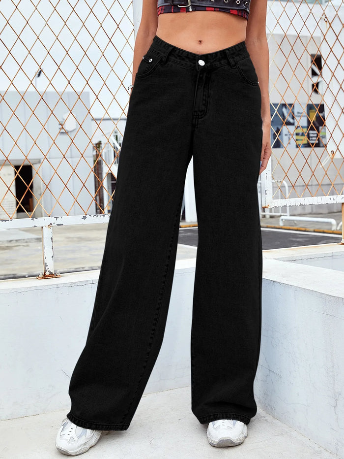 Explosions New European and American Ladies Jeans Women's High Waist Slim Straight Jeans