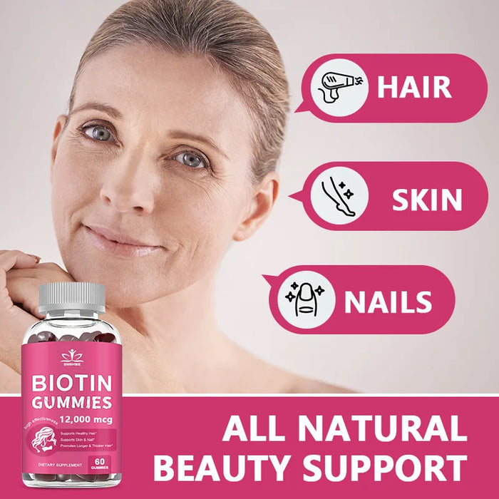 Collagen Gummies Biotin Gummies for Skin Care Health Nails Hair Growth Vitamins Collagen Protein Supplement