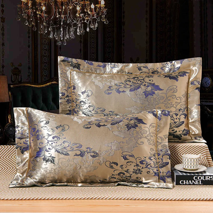 1 Pair Satin Jacquard Pillowcase Soft Smooth Bedding Cushion Cover 48*74cm Mulberry Satin Pillow Cover