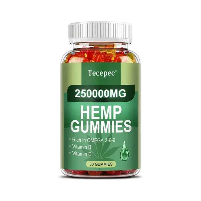 Gummies with Omega 3-6-9 + DHA and Vitamin C - Supports The Brain, Joints, Heart, Eyes, and Immune System, and Improves Sleep