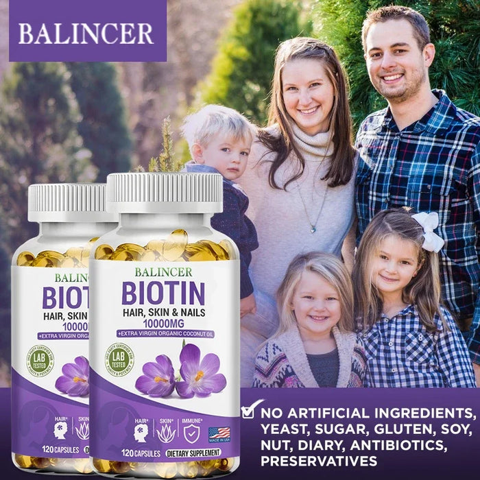 Balancer biotin supplement supports healthy hair, skin and nails, and a healthy immune system